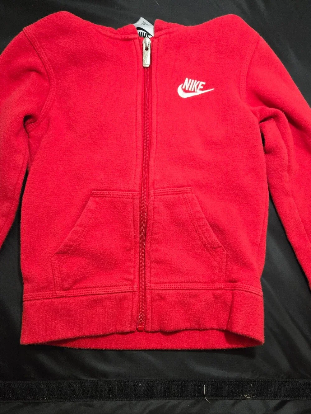 Nike Kids Red Full-Zip Hoodie with White Logo